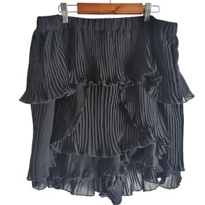 Elegant Black Pleated Skirt